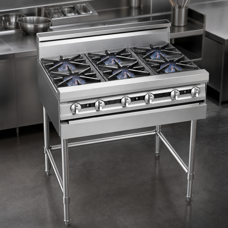 Product image #4 for Titan JMRH-8 72-Inch Modular Heavy Duty Gas Range with 8 Open Burners