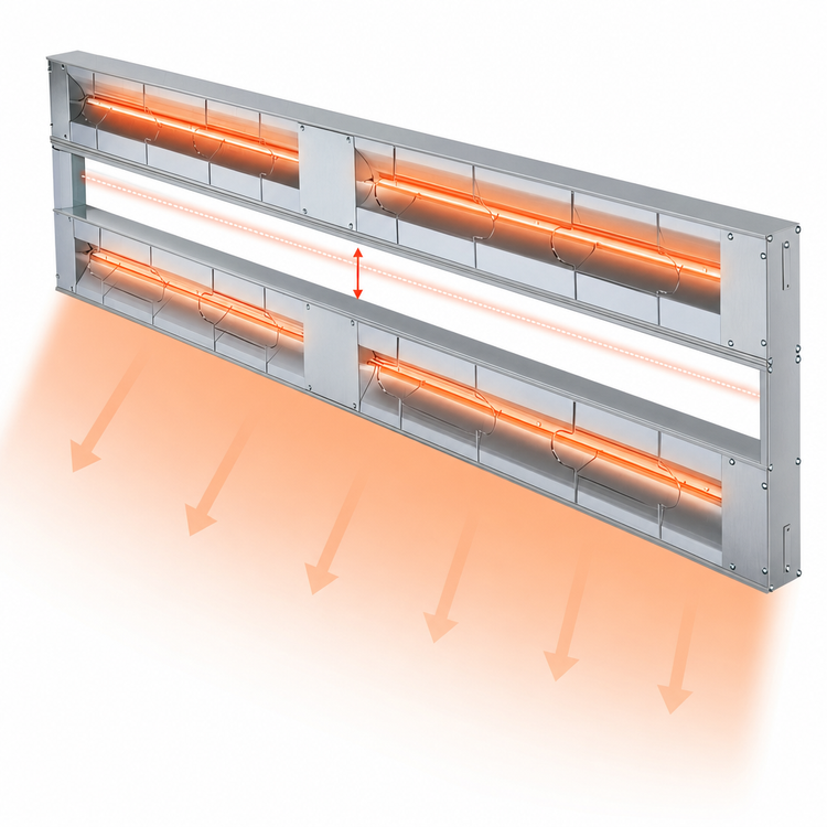 Product image #4 for Hatco Glo-Ray 30-Inch Lighted Double Infrared Strip Heater, 1.02 kW