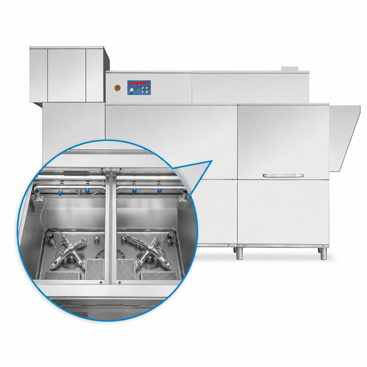 Product image #4 for Blakeslee RC86 D69 110-Inch High-Temperature Conveyor Dishwasher with Prewash and Double Rinse