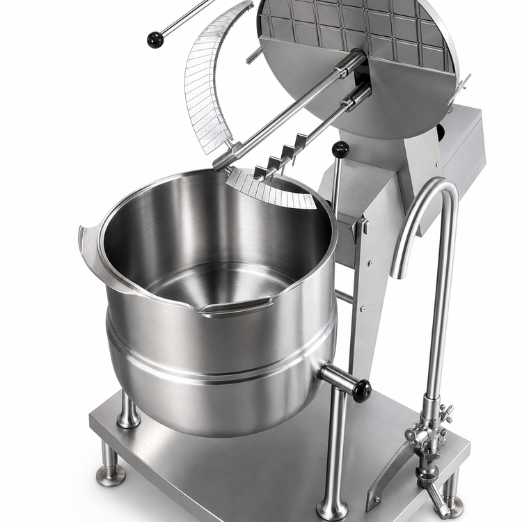 Product image #4 for Cleveland Range MKDT20T 20-Gallon Direct Steam Mixer Kettle, Floor-Type Lever Tilt, 2/3 Jacketed