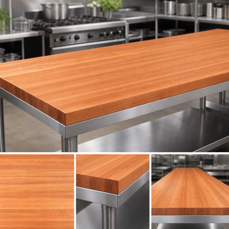 Product image #4 for Boos Block American Cherry Edge Grain Kitchen Countertop, 108 x 42 x 2-1/4 Inch, Varnique Finish
