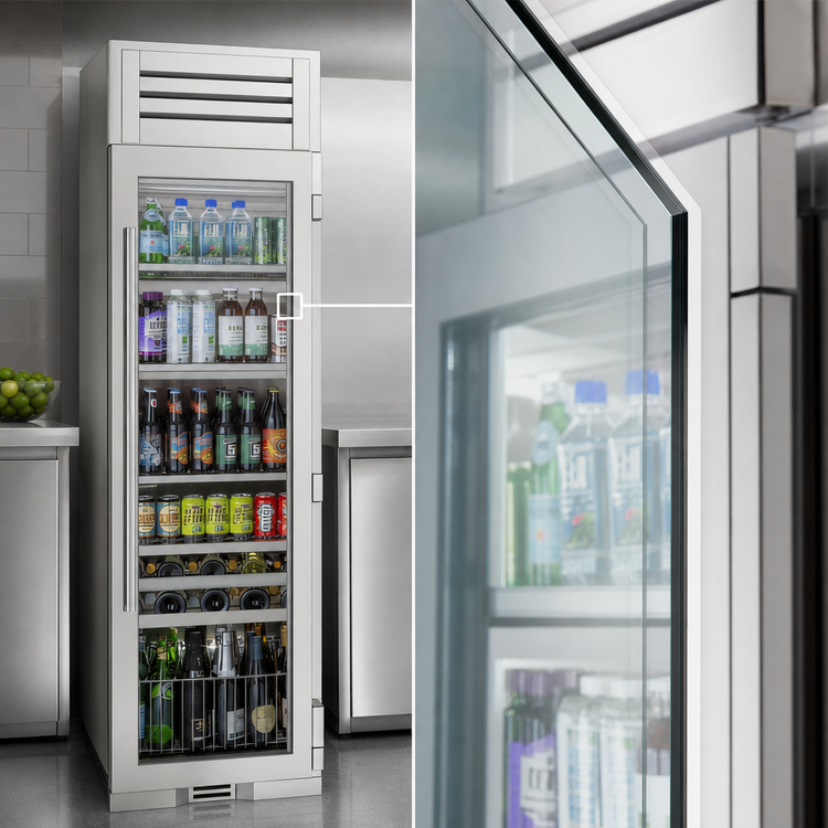 Product image #4 for True Residential 24 Inch One-Section Glass Door Reach-In Refrigerator, Stainless Steel, Self-Contained Top-Mounted