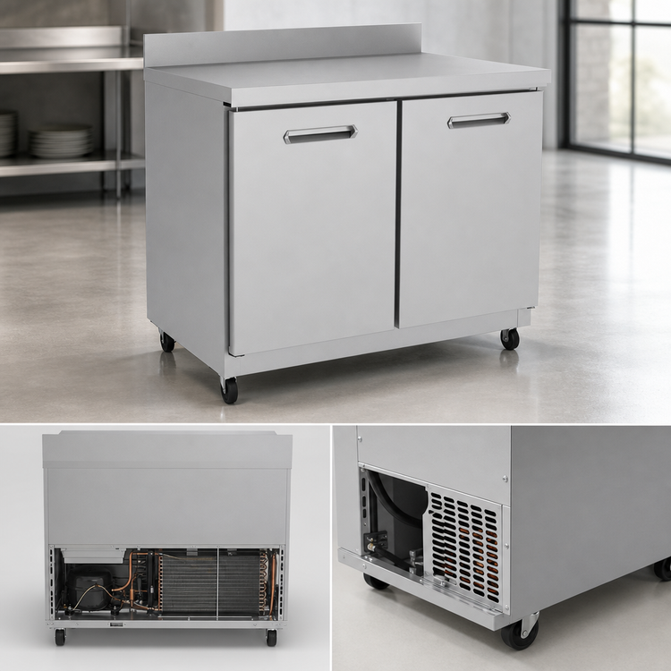 Product image #5 for 36-Inch Two-Section Worktop Freezer with Backsplash and Solid Hinged Doors