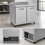 Thumbnail image #4 for Kelvinator Commercial KCHUCWT36F 36-Inch Two-Section Stainless Steel Worktop Freezer, 8.9 Cu. Ft., Backsplash, 2 Solid Doors