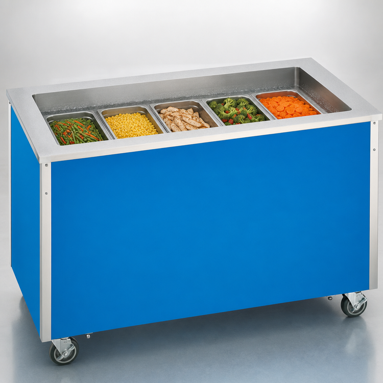 Product image #4 for Vollrath 4-Series Signature Server 5-Pan Bain Marie Hot Food Station, 74" x 28" x 34", Wet Operation, Mobile Enclosed Base