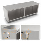 Thumbnail image #4 for John Boos 4CO6-30144 Open-Front Cabinet Base Work Table, 16-Gauge 300-Series Stainless Steel Top, 144W x 30D