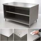 Thumbnail image #4 for BK Resources CST-3036 Stainless Steel Chef Table with Open-Front Cabinet Base, 14-Gauge Top, 36 x 30 x 34-3/4 Inches