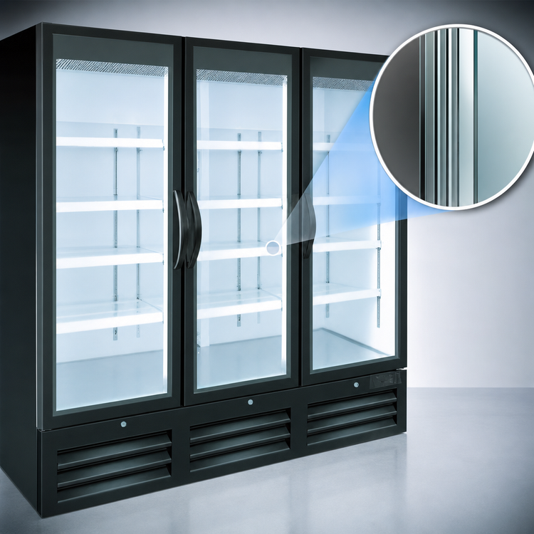 Product image #4 for Kool-It 3-Section Glass Door Freezer Merchandiser, 81 Inch Wide, Bottom-Mounted Self-Contained, R290