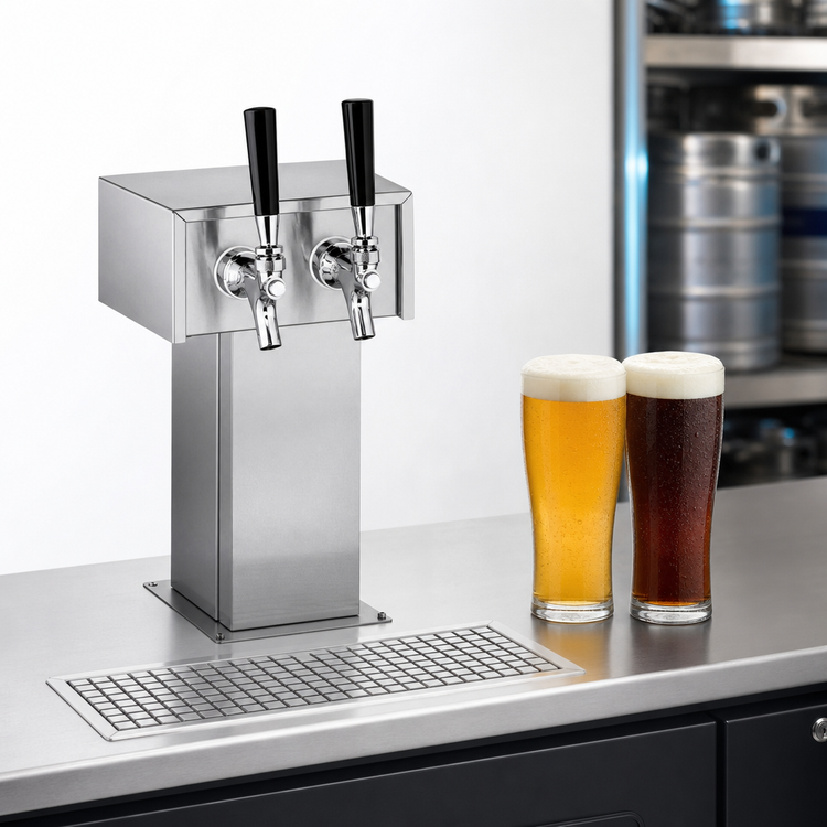 Product image #4 for Perlick 2-Faucet Stainless Steel Tee Beer Tower with 630SS Faucets
