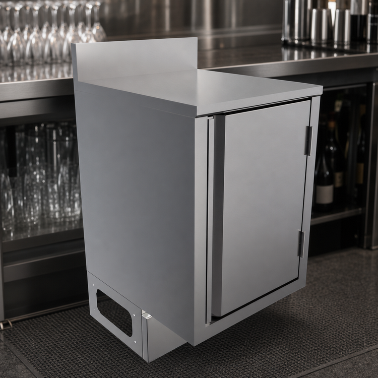 Product image #5 for BK Resources Call Series Stainless Steel Underbar Cabinet with Flat Top and Pedestal Base