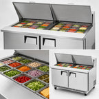 Thumbnail image #4 for Everest Refrigeration EPBWR2 Two-Section Mega-Top Sandwich Prep Table, 59-1/8-Inch, 24-Pan, Rear-Mounted Self-Contained Refrigeration