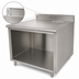 Thumbnail image #4 for Advance Tabco 72 Inch x 24 Inch 14-Gauge 304 Stainless Steel Work Table with Open Front Cabinet Base and 5-Inch Backsplash