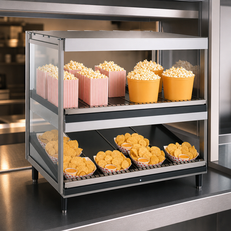 Product image #4 for Hatco Glo-Ray 41-Inch Countertop Pass-Through Slant/Horizontal Merchandising Warmer, 2-Shelf, 2.12 kW
