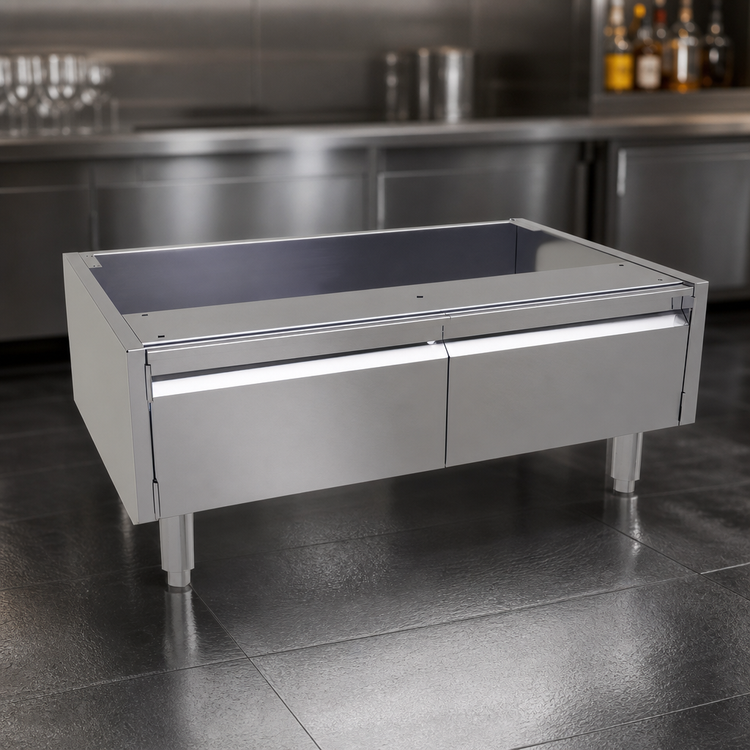 Product image #4 for Glastender ACB-38 Stainless Steel Underbar Add-On Cabinet Base with Two Hinged Doors, 38 x 24 x 16 Inches