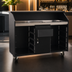 Thumbnail image #4 for Deluxe 63-Inch Indoor Portable Bar with Right Locking Cabinet and Stainless Steel Work Surface