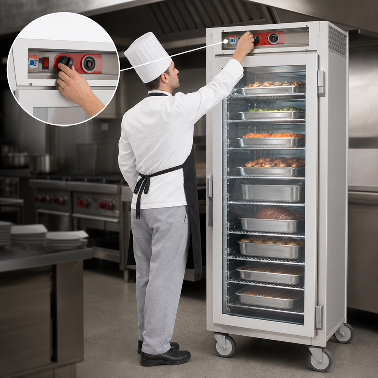 Product image #4 for Metro C5 6 Series Full Height Mobile Heated Holding Cabinet with Clear Glass Doors and Universal Wire Slides
