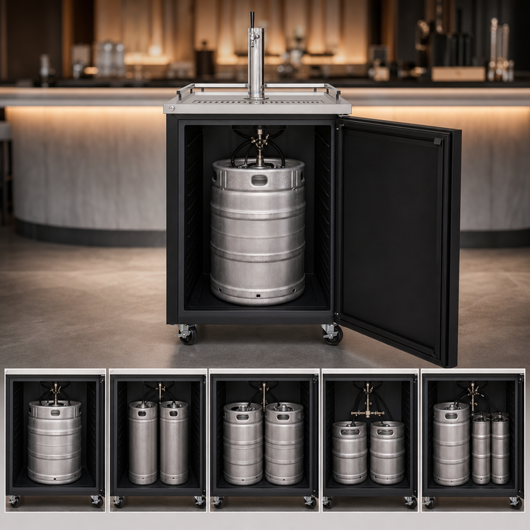 Product image #4 for Everest Refrigeration One-Section Direct Draw Keg Beer Dispenser with Single-Faucet Stainless Steel Draft Tower, 8.0 Cu. Ft.
