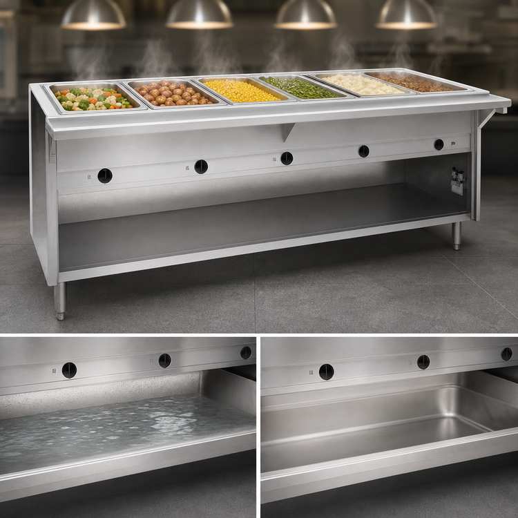 Product image #4 for Spec-Master HT6CB-208-3 Electric 6-Well Hot Food Table with Enclosed Base