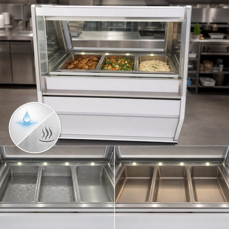 Product image #4 for Howard-McCray 52-1/2-Inch Full-Service Hot Food Case with 3 Wells, White Exterior