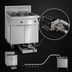 Thumbnail image #4 for Imperial Electric Triple Battery 75 lb. Floor Model Fryer with Built-In Space Saver Filter System and Immersed Elements