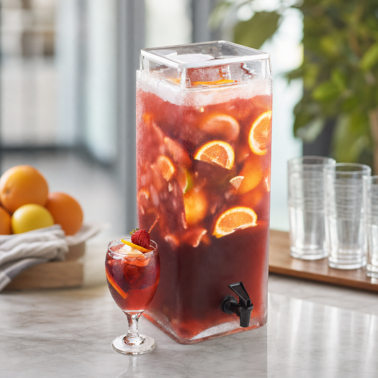Product image #4 for Cal-Mil 3 Gallon Square Glass Infusion Beverage Dispenser with Spigot and Lid
