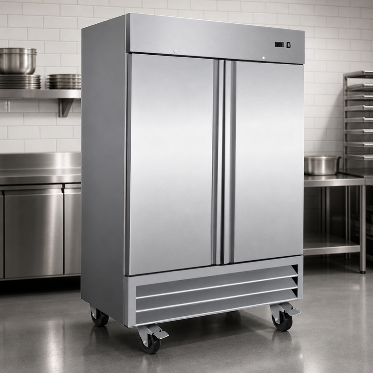 Product image #4 for Serv-Ware 2-Door 35 Cu. Ft. Bottom-Mounted Reach-In Freezer, Stainless Steel, 115V