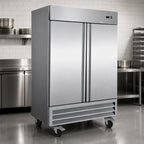Thumbnail image #4 for Serv-Ware RF2-35-HC 2-Door 35 Cu. Ft. Bottom-Mounted Reach-In Freezer, Stainless Steel, 115V
