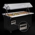 Thumbnail image #4 for Vollrath 2-Series Affordable Portable 4-Well Mobile Hot Food Station with Buffet-Style Breath Guard and Enclosed Storage Base, Black