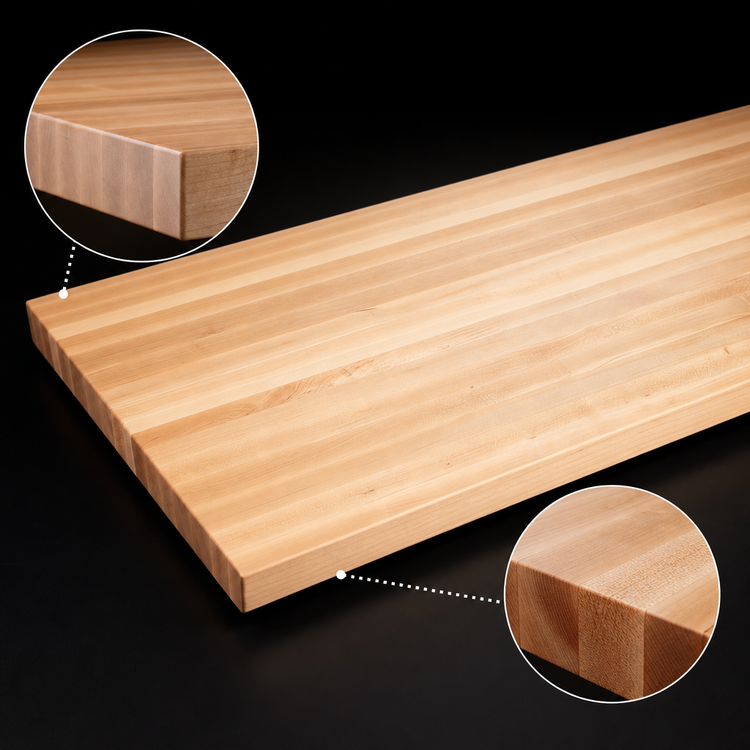 Product image #4 for John Boos Boos Block 96-Inch x 27-Inch x 3-Inch Edge Grain Maple Kitchen Countertop, Varnique Finish