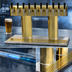 Thumbnail image #4 for Glastender Countertop Tee Draft Dispensing Tower, Glycol-Cooled, 10-Faucet, Polished Brass Finish