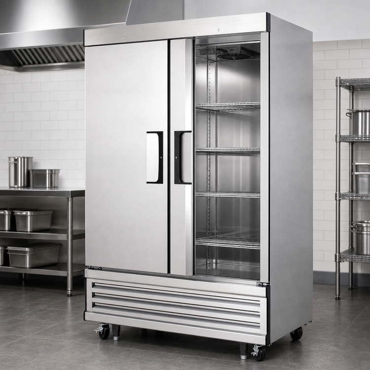 Product image #4 for Everest EBSR2 Two-Section Bottom-Mount Reach-In Refrigerator, 48 Cu. Ft., Stainless Steel