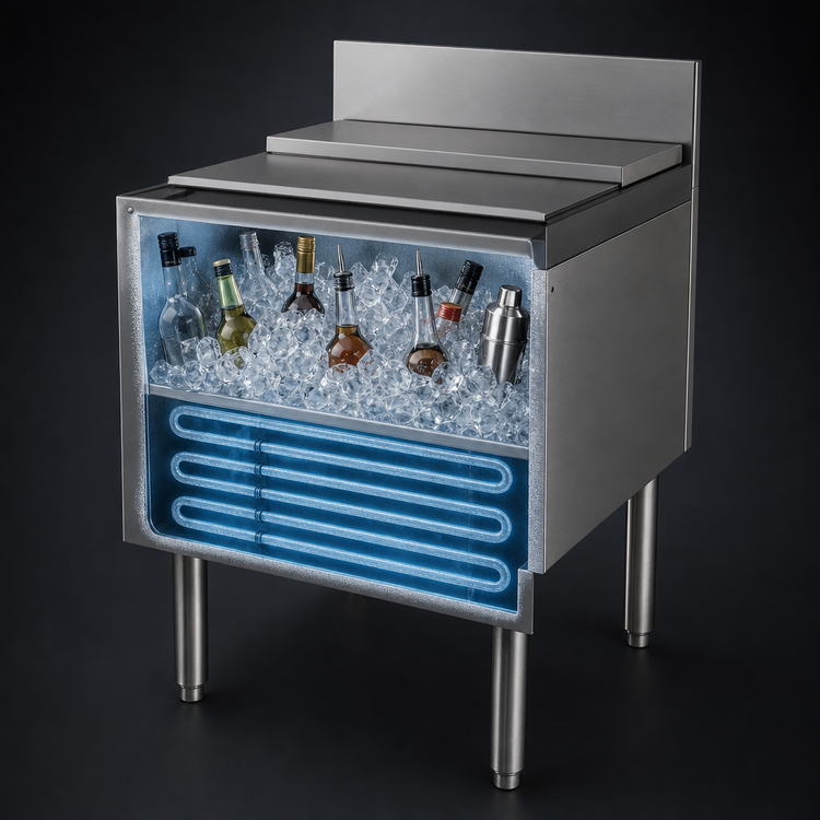 Product image #4 for Perlick Top Shelf TS24IC10 Modular Underbar Ice Bin/Cocktail Unit with 10-Circuit Cold Plate, 24-Inch