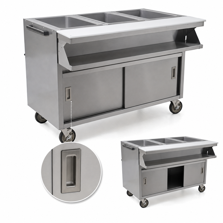 Product image #4 for Spec-Master SPHT5CB-208 5-Well Electric Mobile Sealed Well Hot Food Table with AutoFill