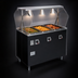 Thumbnail image #4 for Vollrath 2-Series Affordable Portable 3-Well Mobile Hot Food Station with Buffet Breath Guard and Lights, Granite, 120V