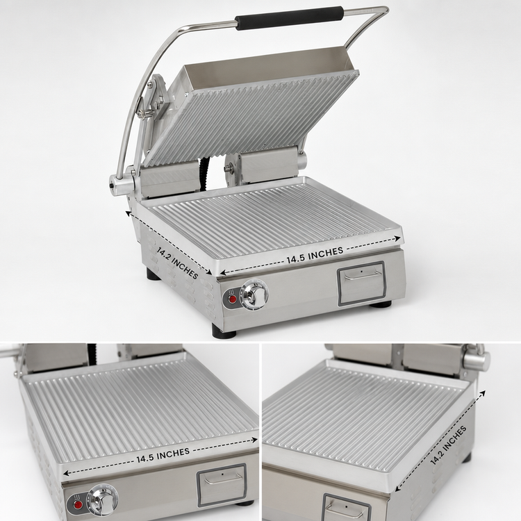 Product image #4 for Pro-Max 2.0 14-Inch Grooved Aluminum Sandwich Grill / Panini Press
