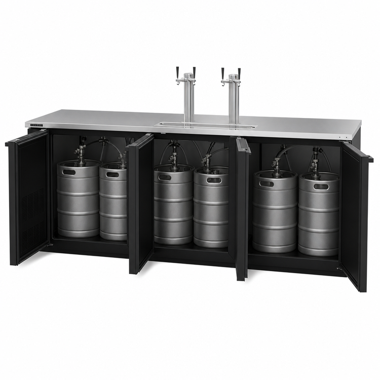 Product image #4 for Hoshizaki 95-1/2-Inch Wide Three-Section Direct Draw Draft Beer Cooler with 2 Stainless Steel Towers
