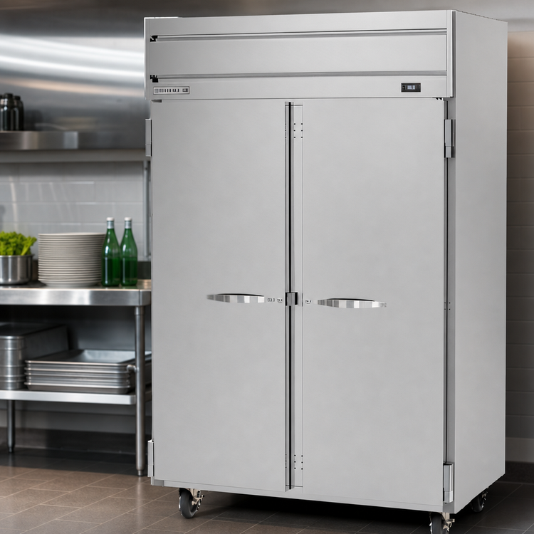 Product image #4 for Beverage-Air Horizon Series Two-Section Reach-In Refrigerator, 45.2 Cu. Ft., Top-Mounted Self-Contained, Solid Hinged Doors