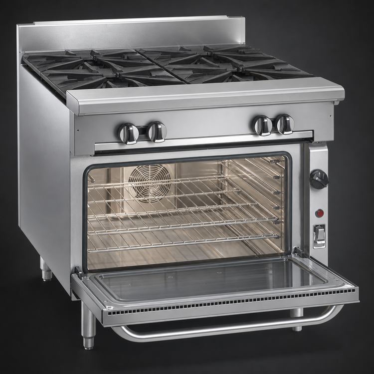 Product image #4 for Vulcan V Series 36-Inch Stainless Steel Heavy Duty Gas Range with 4 Open Burners and Convection Oven