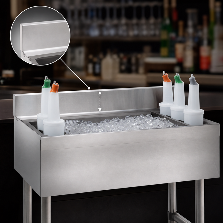 Product image #4 for Advance Tabco Underbar Basics 36-Inch Stainless Steel Cocktail Unit with 12-Inch Deep Ice Bin