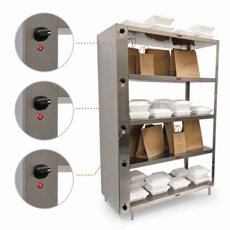 Product image #4 for Nemco 6302-3 Electric 3-Shelf To-Go Heated Holding Shelf