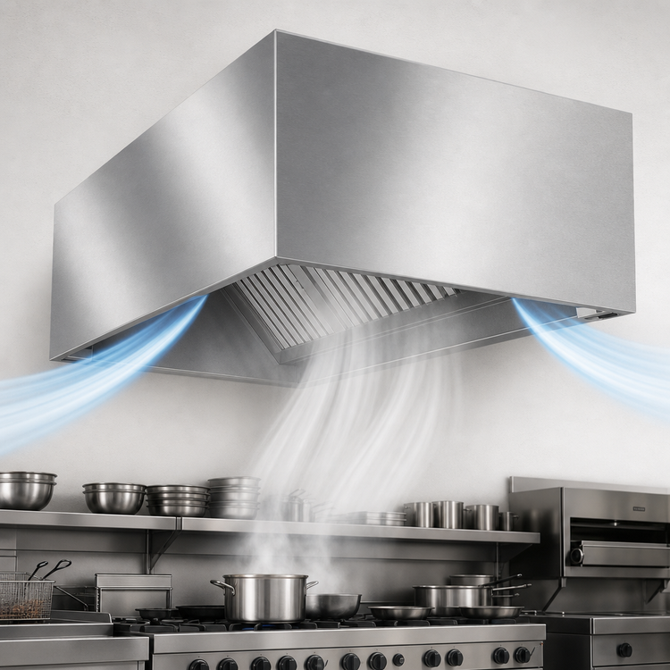 Product image #4 for SpecAIR Wall Type Make-Up Air Compensating Commercial Exhaust Hood - 78" Wide