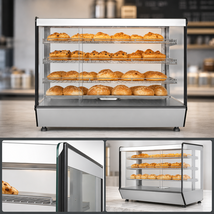 Product image #4 for Atosa CHDS-71 Countertop Heated Display Case, Straight Front Glass, 7.1 Cu. Ft., 115V
