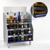Thumbnail image #4 for Advance Tabco Prestige 12-Inch Wide 5-Step Freestanding Stainless Steel Liquor Bottle Display Cabinet