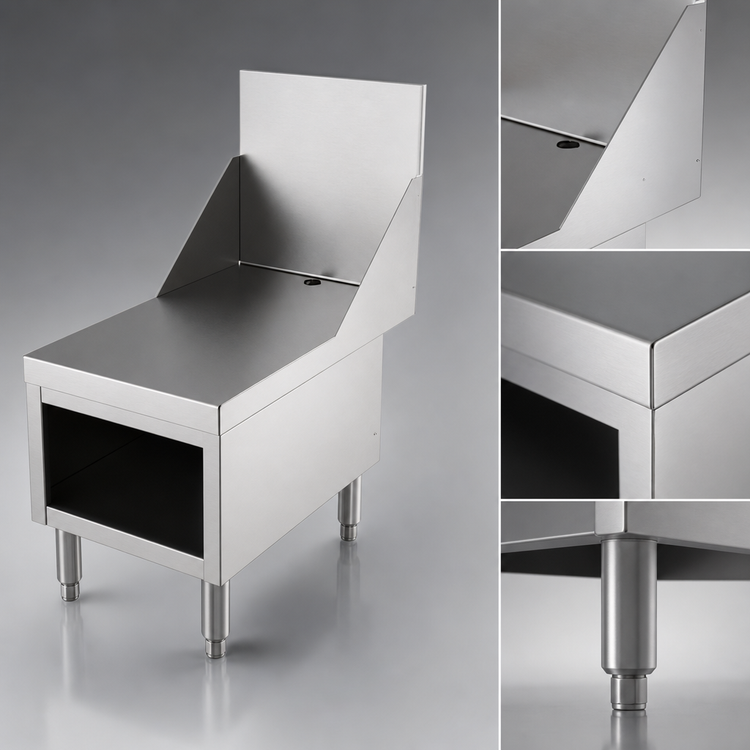 Product image #4 for Top Shelf ES18 Freestanding Stainless Steel Underbar Blender Stand with Flat Work Top, 18 x 27-3/4 Inches