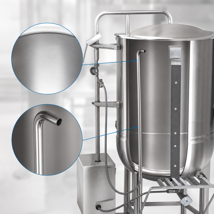 Product image #4 for Legion LTCR-80 80-Gallon Direct Steam Coffee Kettle, 2/3 Jacketed, Stationary Floor Model