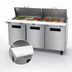 Thumbnail image #4 for Hoshizaki Steelheart 72-Inch Three-Section Mega Top Refrigerator Prep Table with 30-Pan Rail