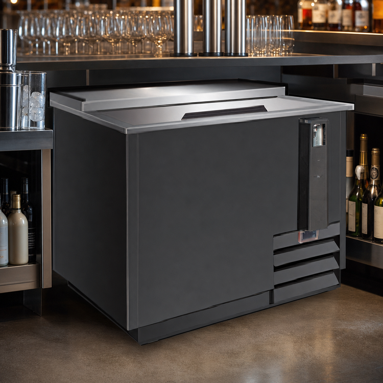 Product image #4 for Serv-Ware 36-Inch Bottle Cooler, 10 Cu. Ft., Black Painted Steel, Side-Mounted Compressor