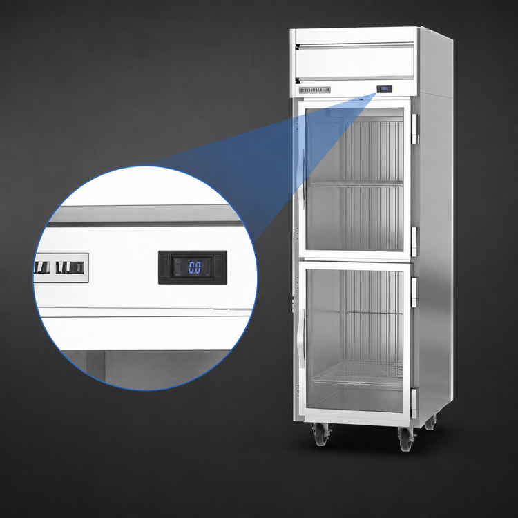 Product image #4 for Beverage-Air Horizon Series One-Section Reach-In Display Freezer, 21.06 Cu. Ft., Half Glass Doors, Top-Mounted Self-Contained Refrigeration