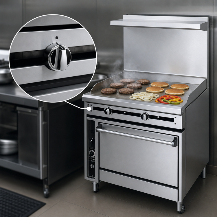 Product image #4 for Titan JTRH-36GT-36 Heavy Duty 36" Gas Griddle Top Range with Standard Oven