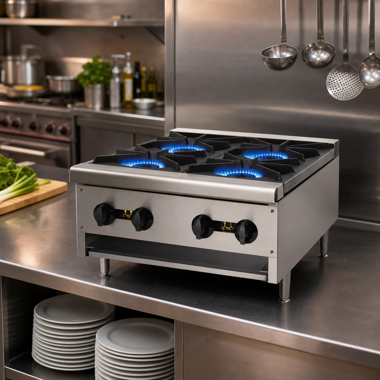 Product image #4 for Wells HDHP-2430G 4-Burner Natural Gas Countertop Hotplate